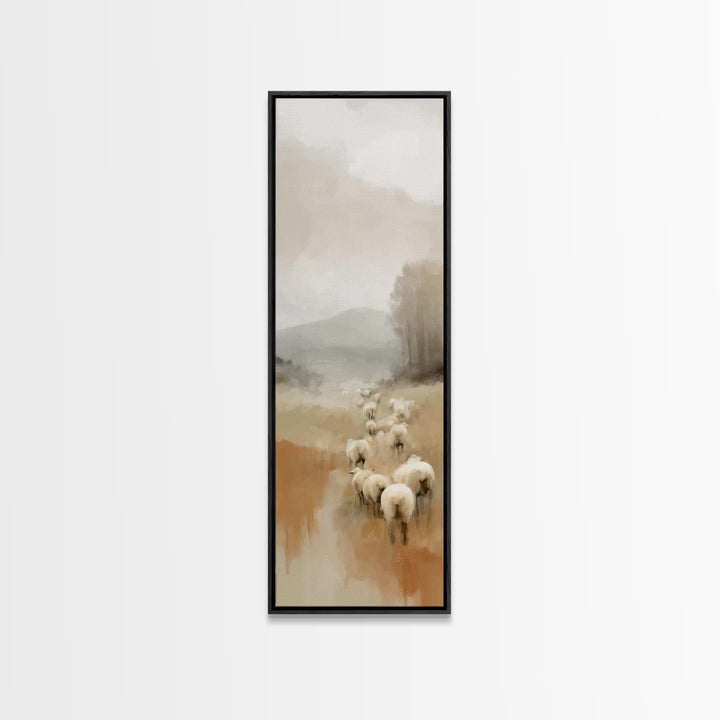 Quiet Pasture Peace – Framed Canvas Print – Christian Wall Art – Christian Art Canvas – Pastoral Christian Art – Minimalist Christian Art –