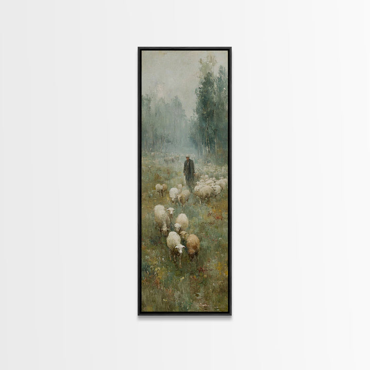 Field Of Shepherds – Framed Canvas Print – Christian Wall Art – Pastoral Christian Art – Christian Art Canvas – Vintage Christian Art – Chr
