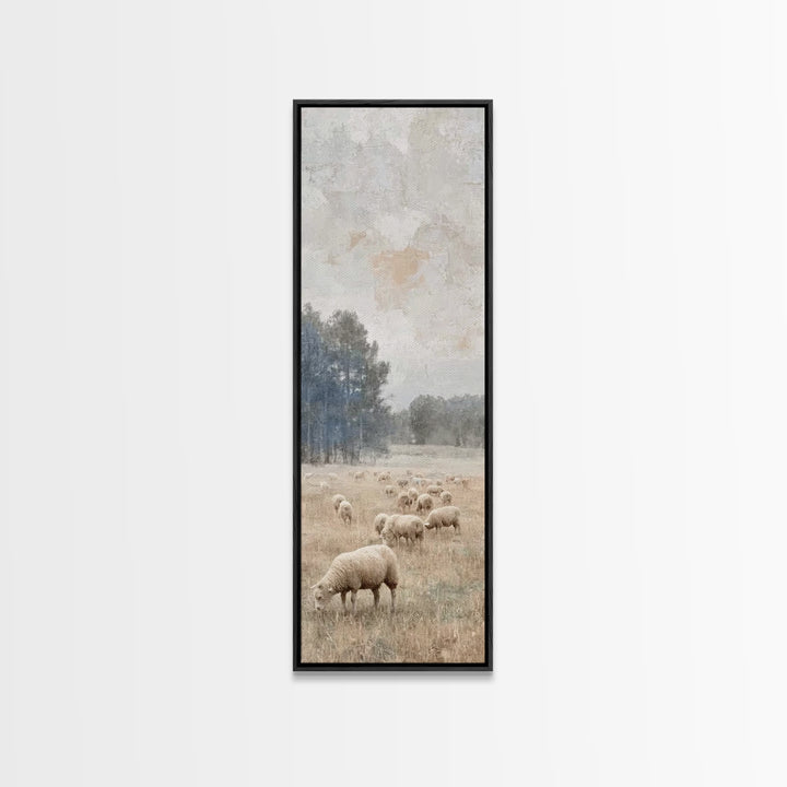 Autumn Meadow Flock – Framed Canvas Print – Christian Wall Art – Christian Art Canvas – Pastoral Christian Art – Modern Christian Art – Chr