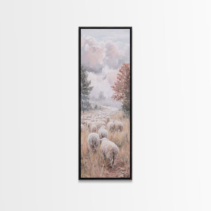 Heavenly Pasture Sky – Framed Canvas Print – Christian Art Canvas – Christian Wall Art – Moody Christian Art – Christmas Art – Pastoral Sce