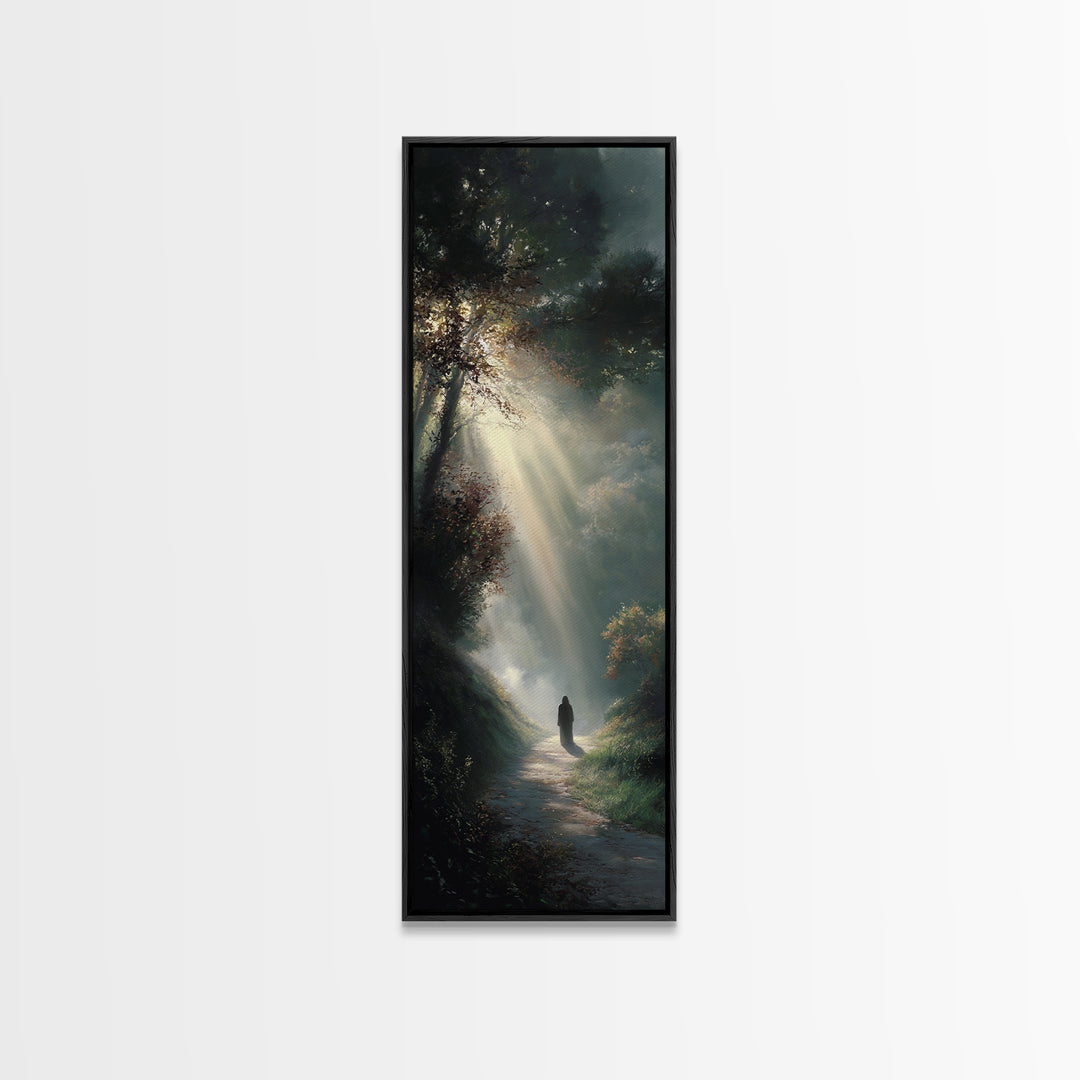 Path Of His Peace – Framed Canvas Print – Tall Skinny Art Print – Christian Wall Art – Modern Christian Art – Christian Art Canvas – Christ