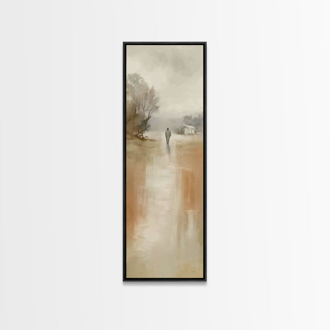 Soft Morning Walk – Framed Canvas Print – Skinny Art – Christian Art Canvas – Minimalist Christian Art – Christian Wall Art – Christmas Art