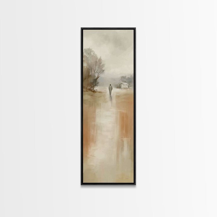 Soft Morning Walk – Framed Canvas Print – Skinny Art – Christian Art Canvas – Minimalist Christian Art – Christian Wall Art – Christmas Art
