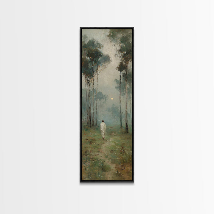 Light Upon The Path – Framed Canvas Print – Narrow Art – Christian Wall Art – Christian Art Canvas – Subtle Christian Art – Christmas Art