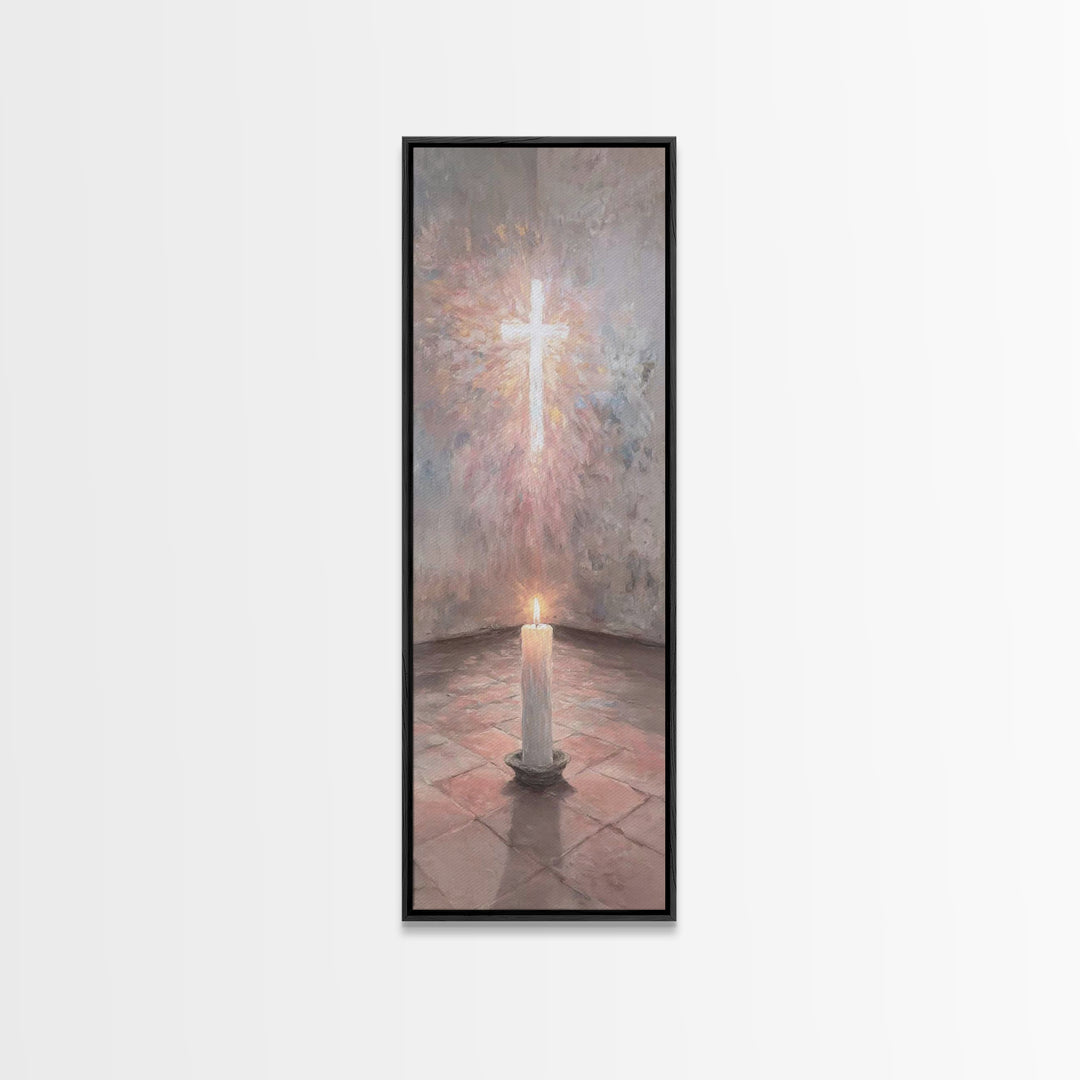 Silent Desert Cross – Framed Canvas Print – Christian Art Canvas – Christian Wall Art – Skinny Art – Christian Decor – Christmas Wall Art