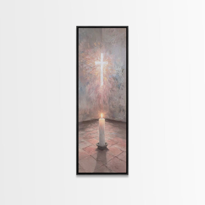 Silent Desert Cross – Framed Canvas Print – Christian Art Canvas – Christian Wall Art – Skinny Art – Christian Decor – Christmas Wall Art