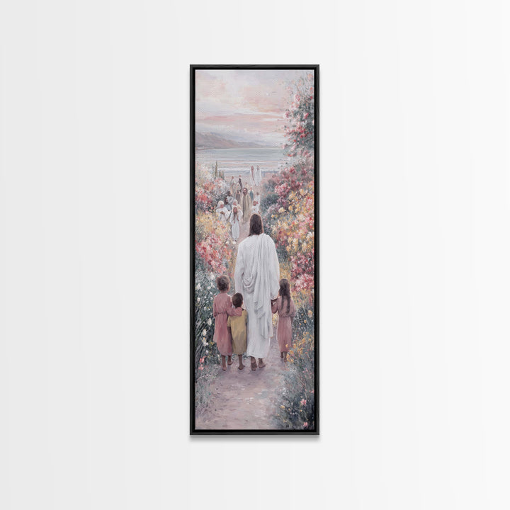 Quiet Shore Blessing – Framed Canvas Print – Tall Skinny Art Print – Christian Wall Art – Jesus Painting – Christian Art Canvas – Christian