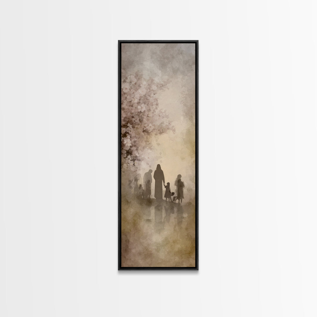 Gentle Fields Glory, Framed Canvas Print, Tall Narrow Wall Art, Christian Wall Art, Christian Art Canvas, Jesus Painting, Christian Decor