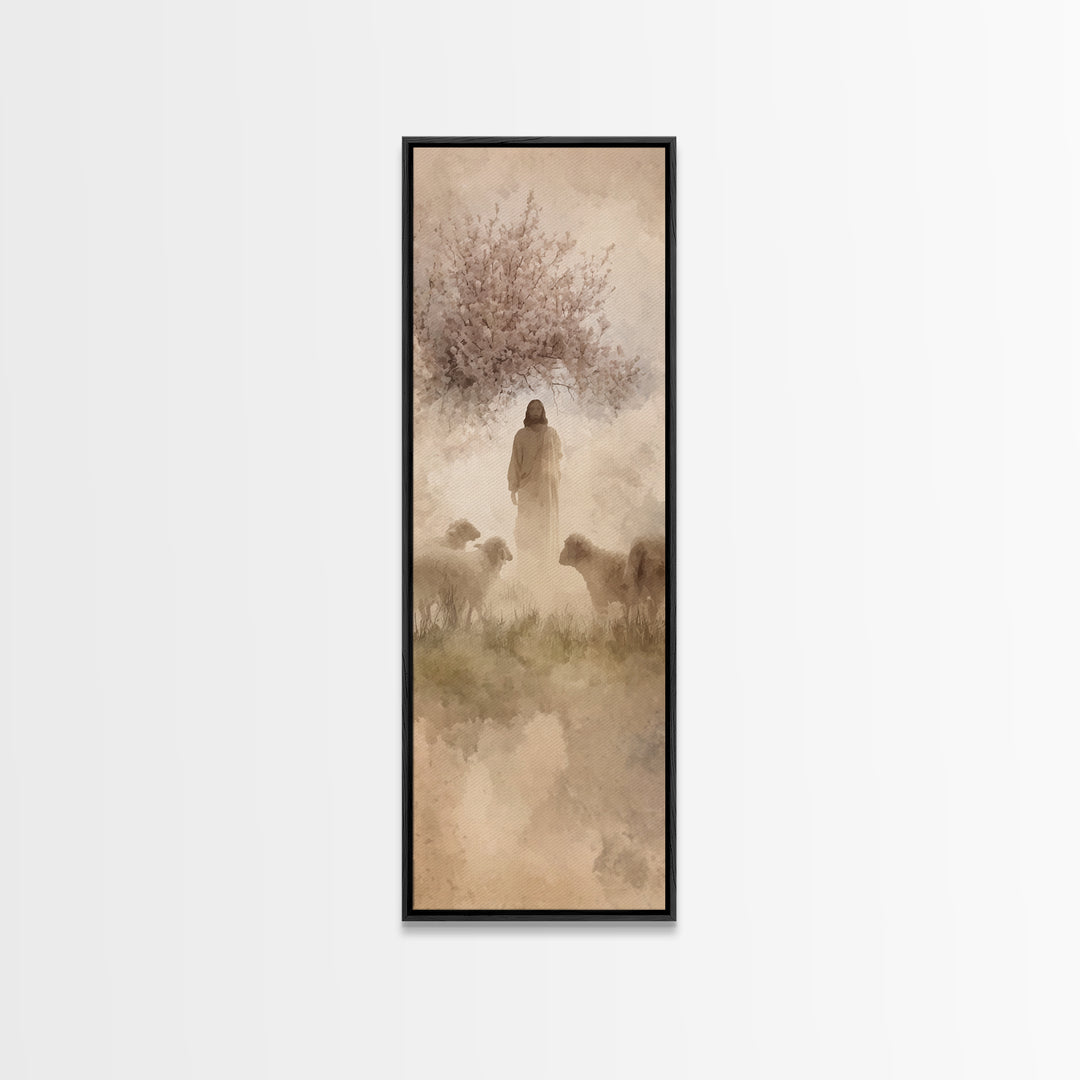 Path Of Grace – Framed Canvas Print – Christian Wall Art – Jesus Painting – Skinny Art – Christian Art Canvas – Christmas Wall Art