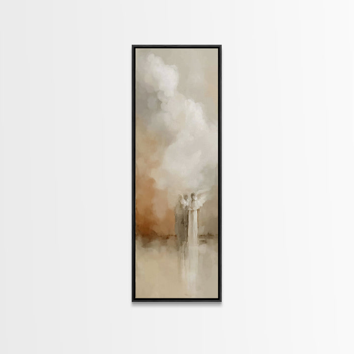 Heavenly Messengers – Framed Canvas Print – Christian Wall Art – Christian Art Canvas – Skinny Art – Christian Christmas Art – Jesus Painti