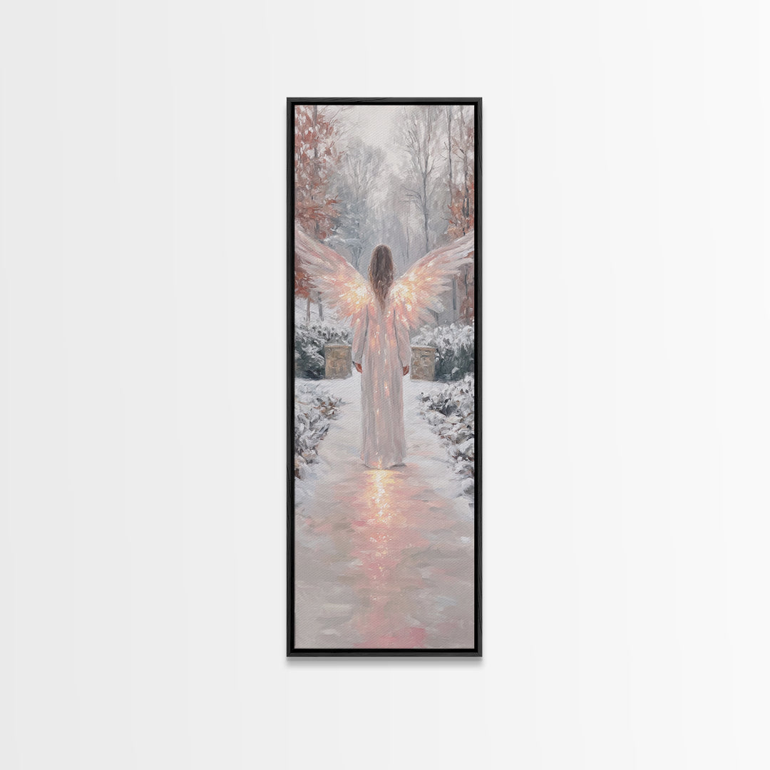 Wings Of Dawn | Framed Canvas Print | Christian Art Canvas | Christian Wall Art | Christmas Art | Narrow Art | Christian Christmas