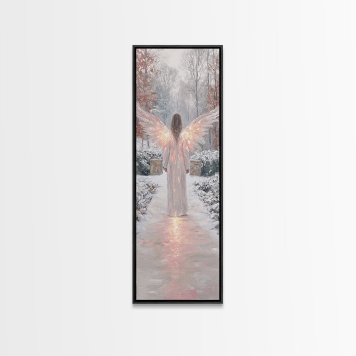 Wings Of Dawn | Framed Canvas Print | Christian Art Canvas | Christian Wall Art | Christmas Art | Narrow Art | Christian Christmas