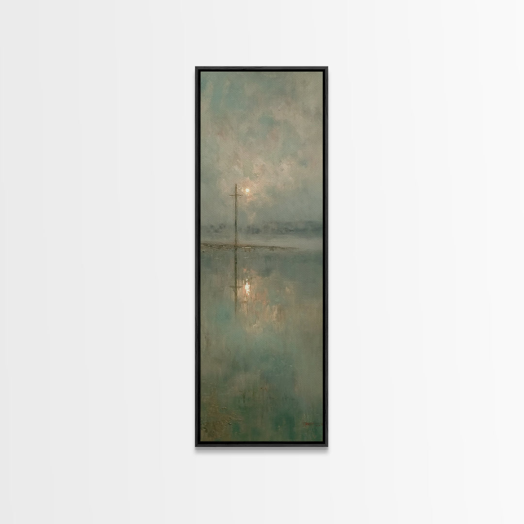 Calm Of Redemption – Framed Canvas Print – Christian Art Canvas – Christian Wall Art – Tall Narrow Wall Art – Christian Art – Christmas Art
