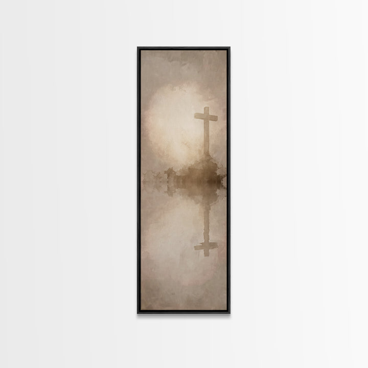 Rise Of Salvation, Framed Canvas Print, Christian Wall Art, Christian Art Canvas, Narrow Art, Minimalist Christian Art, Christmas Art