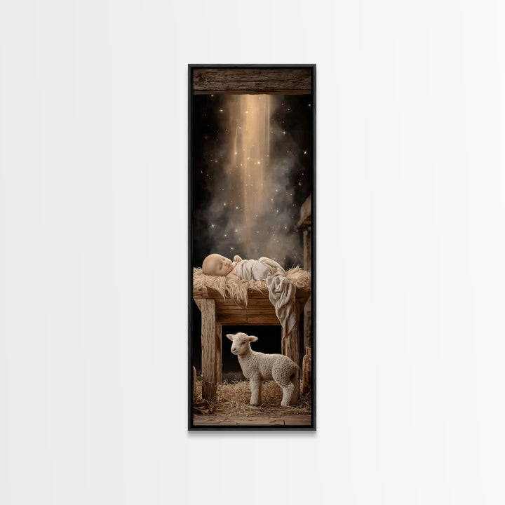 Divine Christmas Star – Framed Canvas Print – Christian Art Canvas – Skinny Art – Jesus Christmas Art – Christian Wall Art – Christmas Art