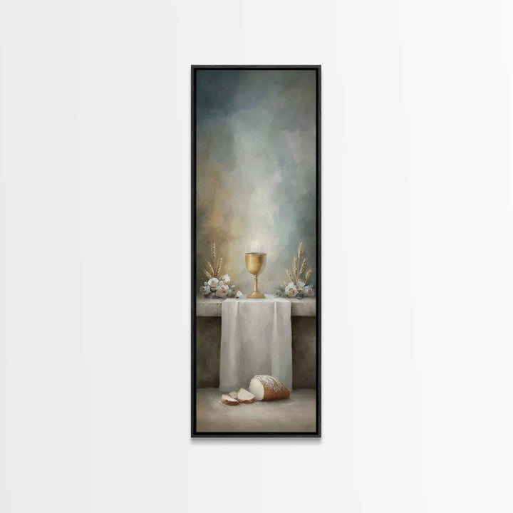 Eternal Chalice Light | Framed Canvas Print | Tall Narrow Wall Art | Christian Wall Art | Christian Art Canvas | Christmas Art