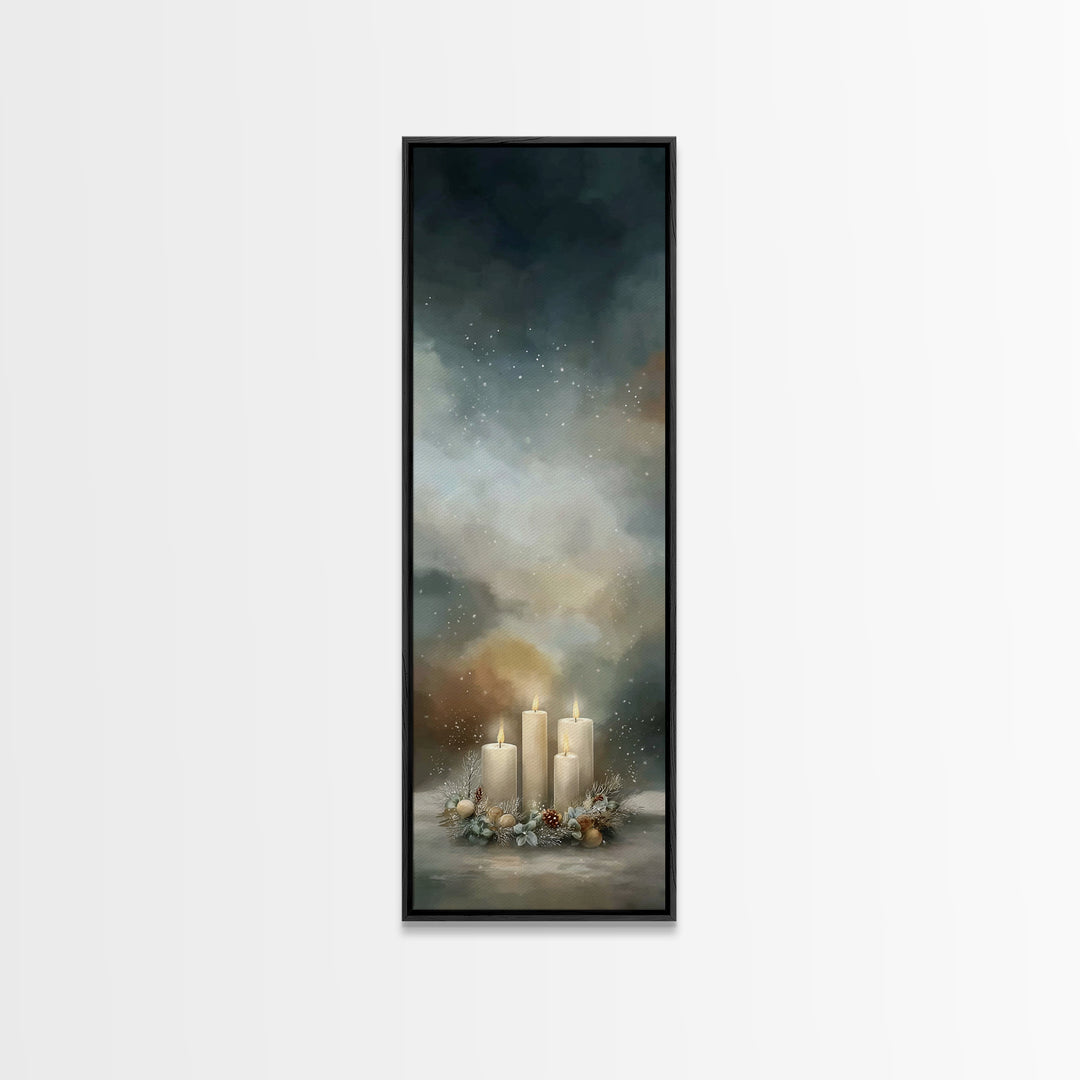 Silent Prayer Candle – Framed Canvas Print – Christian Art Canvas – Tall Narrow Wall Art – Christian Wall Art – Christmas Art – Christian D