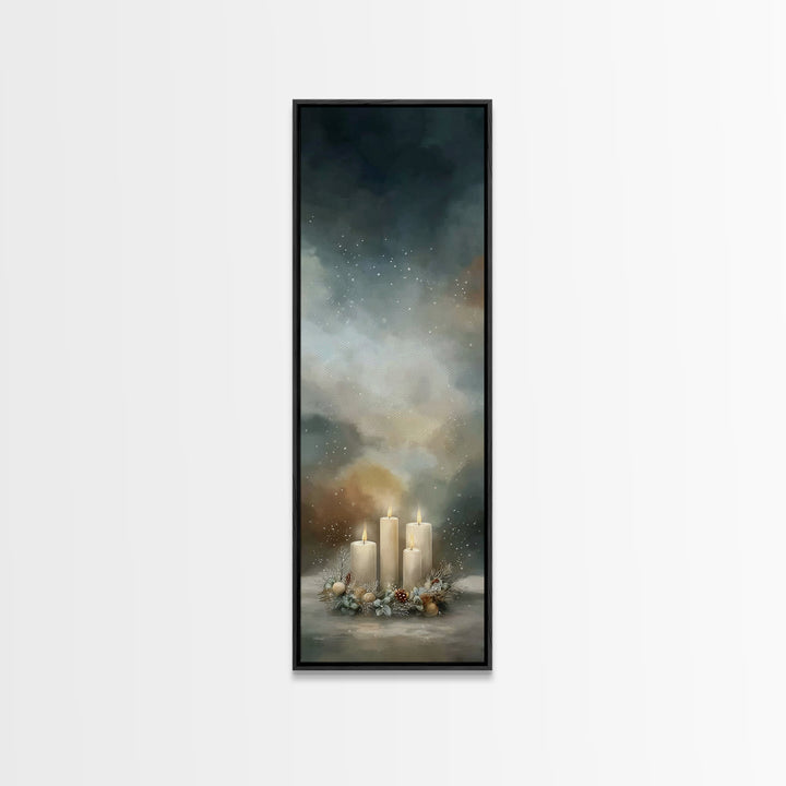 Silent Prayer Candle – Framed Canvas Print – Christian Art Canvas – Tall Narrow Wall Art – Christian Wall Art – Christmas Art – Christian D