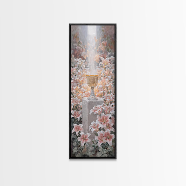 Blossoms Of Grace – Framed Canvas Print – Tall Narrow Wall Art – Christian Art Canvas – Christian Wall Art – Christian Paintings – Jesus Pa