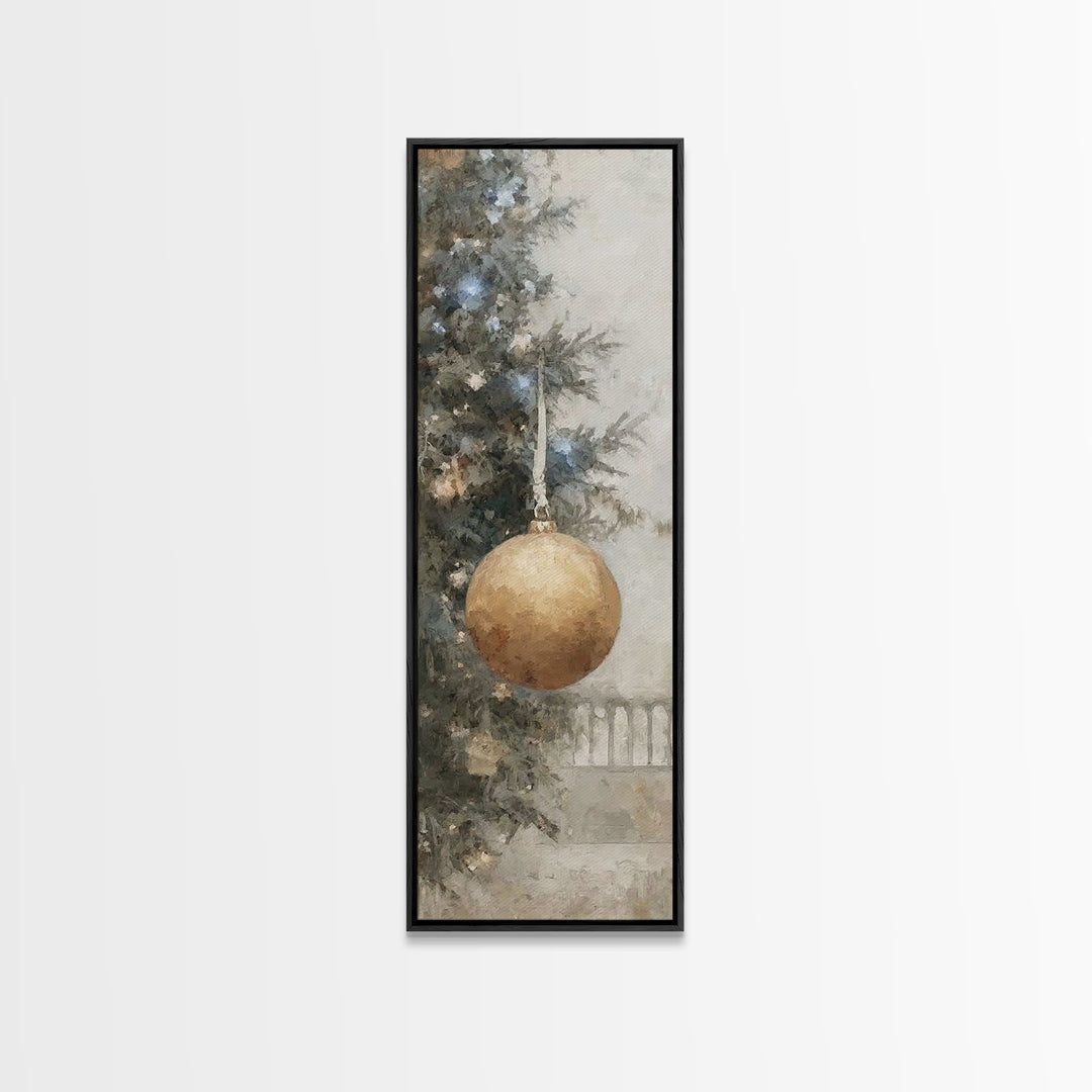 Winter Star Harmony – Framed Canvas Print – Narrow Art – Christmas Wall Art – Christmas Art Prints – Christian Christmas Art – Christmas Ca