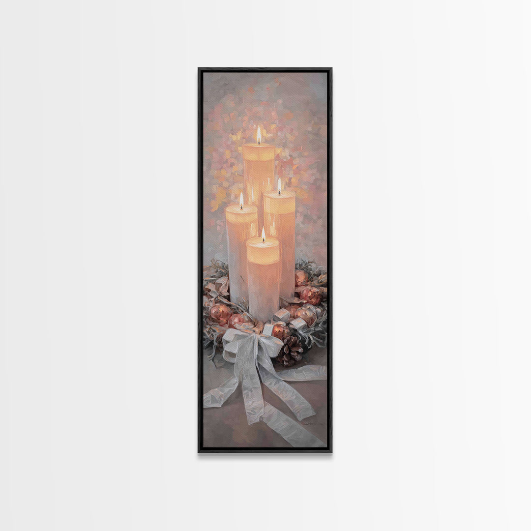 Advent Candle Peace – Framed Canvas Print – Christmas Art – Christian Wall Art – Skinny Art – Christian Art Canvas – Christian Christmas De