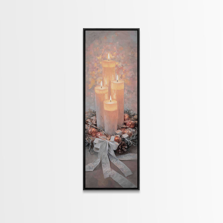 Advent Candle Peace – Framed Canvas Print – Christmas Art – Christian Wall Art – Skinny Art – Christian Art Canvas – Christian Christmas De