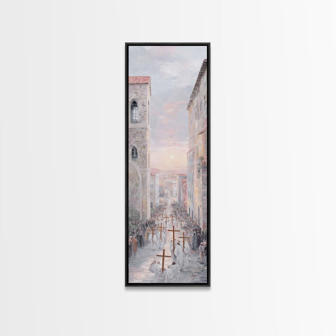 Procession Of Hope – Framed Canvas Print – Tall Skinny Art Print – Christian Art Canvas – Christian Wall Art – Christian Paintings – Christ