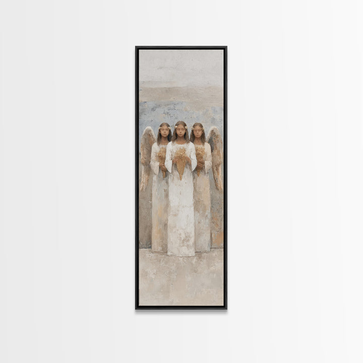 Angels Of Light – Framed Canvas Print – Tall Skinny Art Print – Christian Art Canvas – Modern Christian Art – Christian Gift Ideas