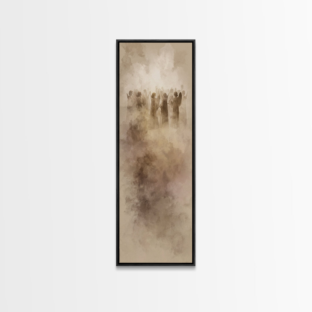 Cloudborne Choir | Framed Canvas Print | Narrow Art | Christian Art Print | Modern Christian Art | Christmas Wall Art