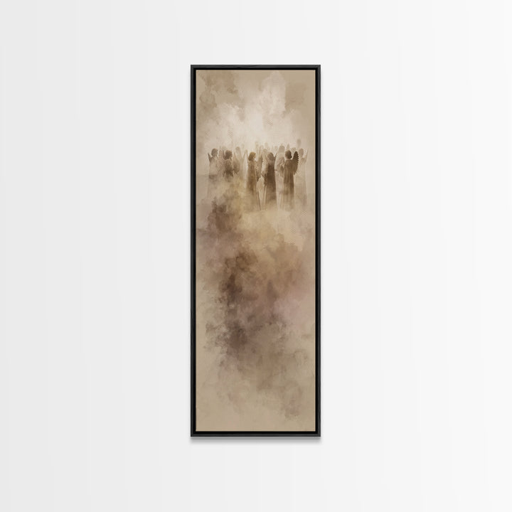 Cloudborne Choir | Framed Canvas Print | Narrow Art | Christian Art Print | Modern Christian Art | Christmas Wall Art