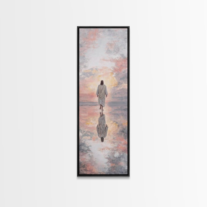Sunrise Messiah, Framed Canvas Print, Tall Narrow Wall Art, Jesus Art Print, Christian Art Canvas, Christian Painting