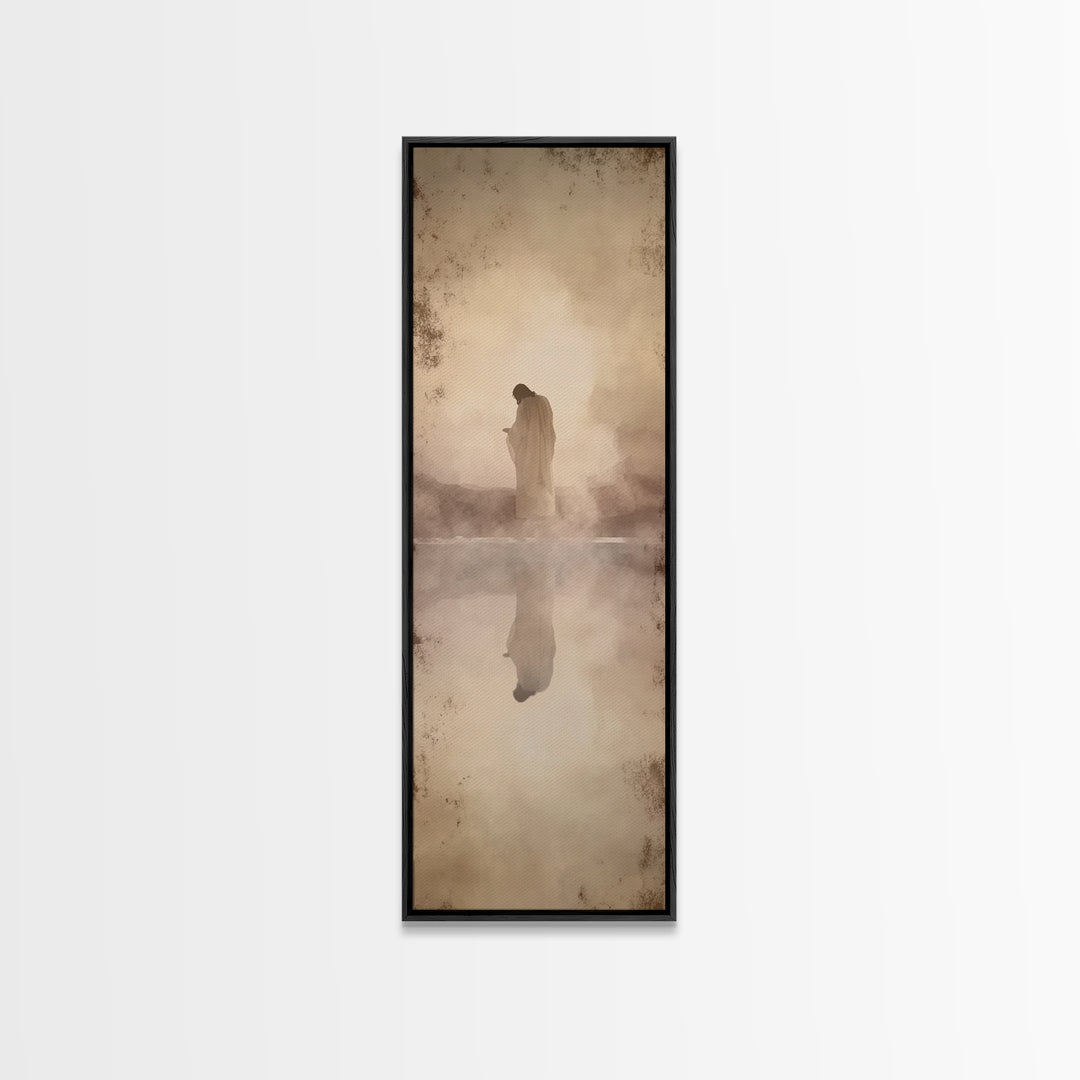 Desert Redeemer | Framed Canvas Print | Skinny Art | Christian Wall Art | Subtle Christian Art | Moody Christian Art