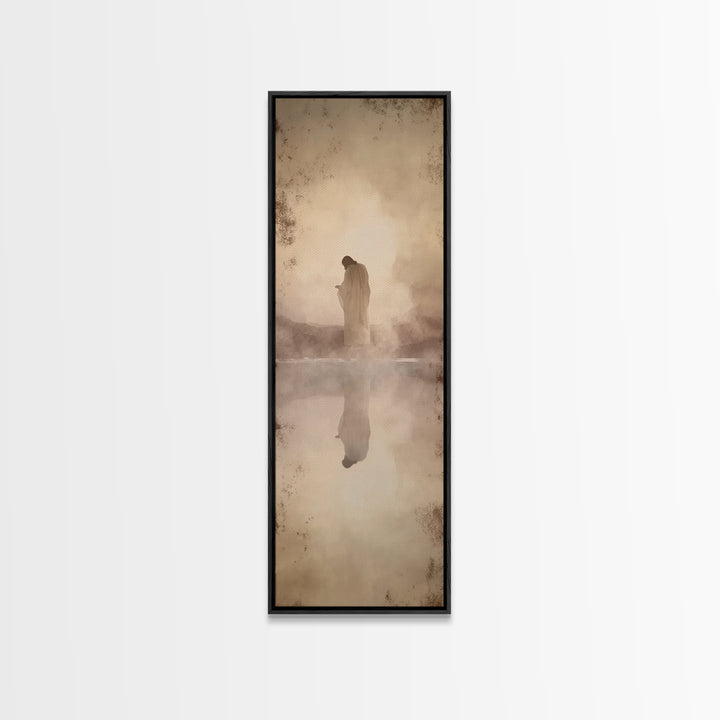 Desert Redeemer | Framed Canvas Print | Skinny Art | Christian Wall Art | Subtle Christian Art | Moody Christian Art