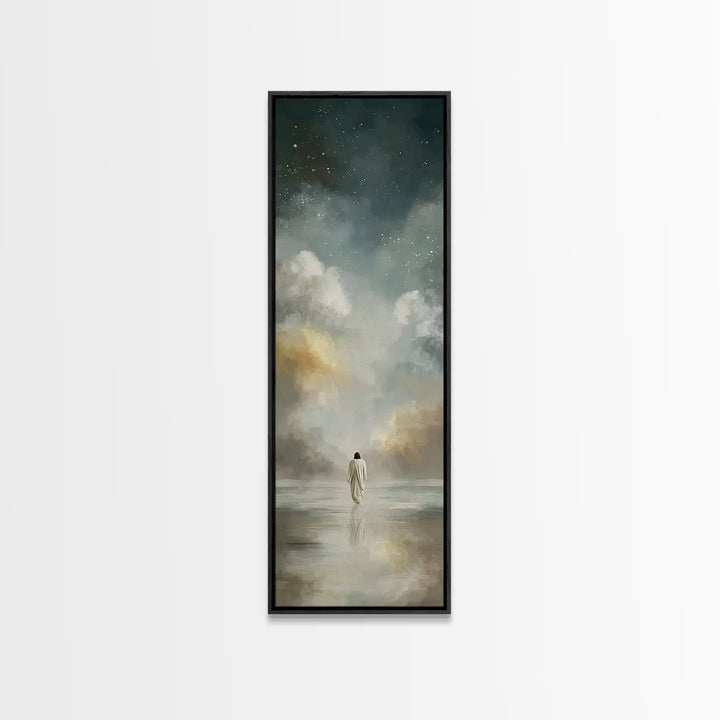 Horizon Of Peace, Framed Canvas Print, Tall Skinny Art Print, Christian Art Canvas, Christian Gift Ideas, Modern Christian Art