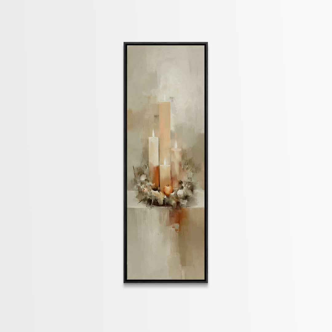 Trinity Candle Harmony – Framed Canvas Print – Christian Art Canvas – Tall Skinny Art Print – Christian Wall Art – Christmas Art – Christia