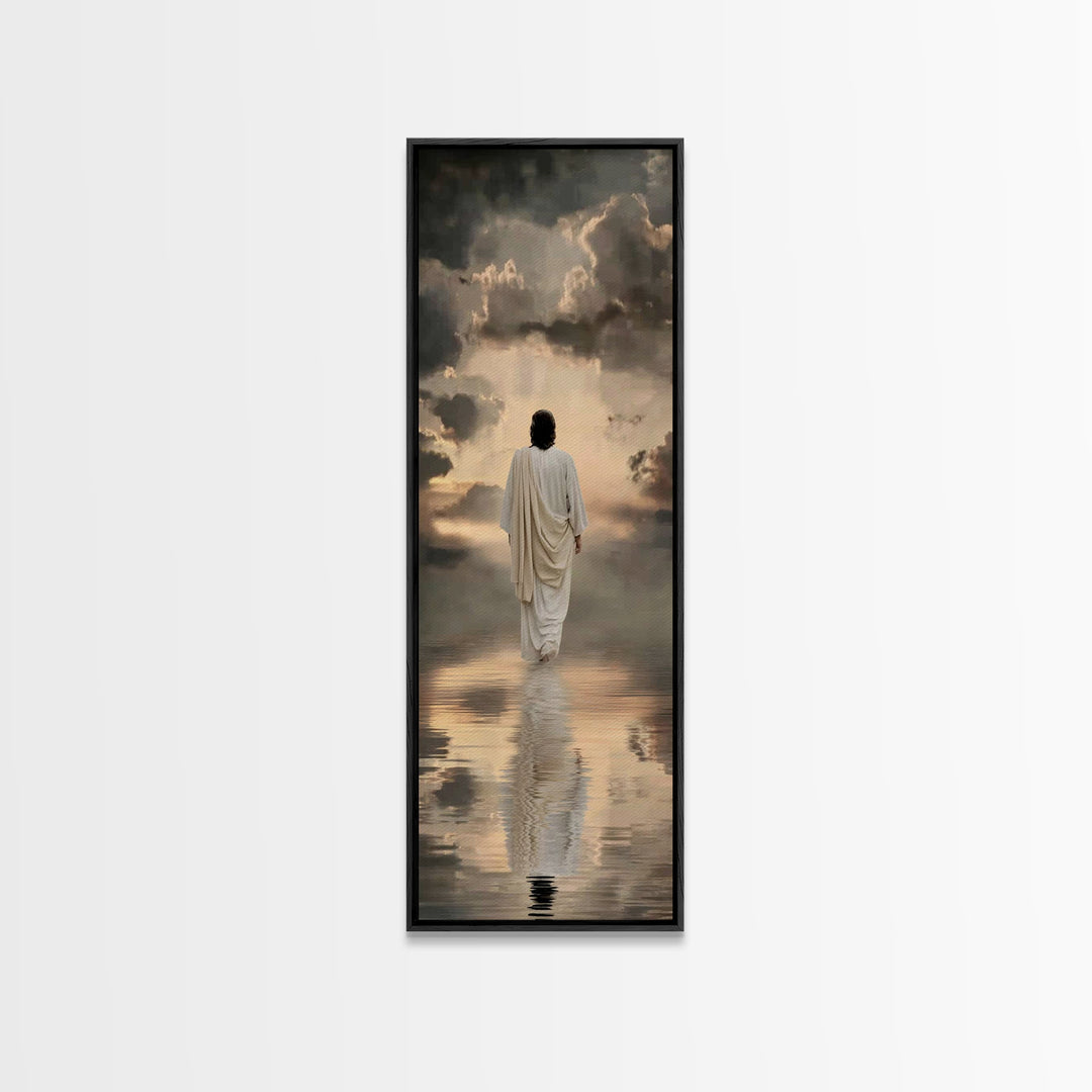 Dawn Of Mercy – Framed Canvas Print – Christian Wall Art – Jesus Painting – Christian Art Canvas – Tall Skinny Art Print – Christian Christ