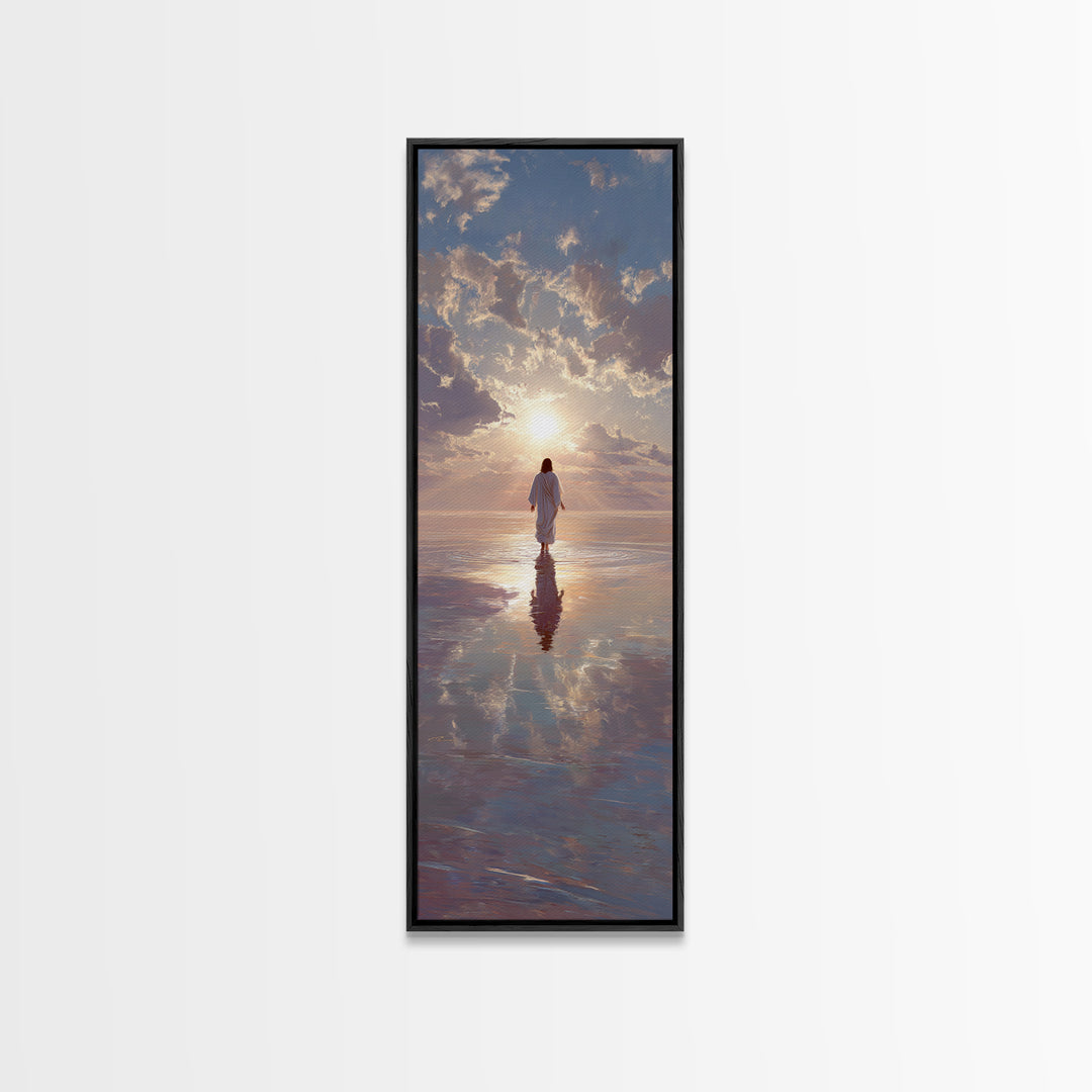 Heaven’s Radiance – Framed Canvas Print – Christian Wall Art – Jesus Art Print – Christian Art Canvas – Tall Narrow Wall Art – Christmas Ar