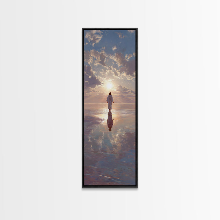 Heaven’s Radiance – Framed Canvas Print – Christian Wall Art – Jesus Art Print – Christian Art Canvas – Tall Narrow Wall Art – Christmas Ar