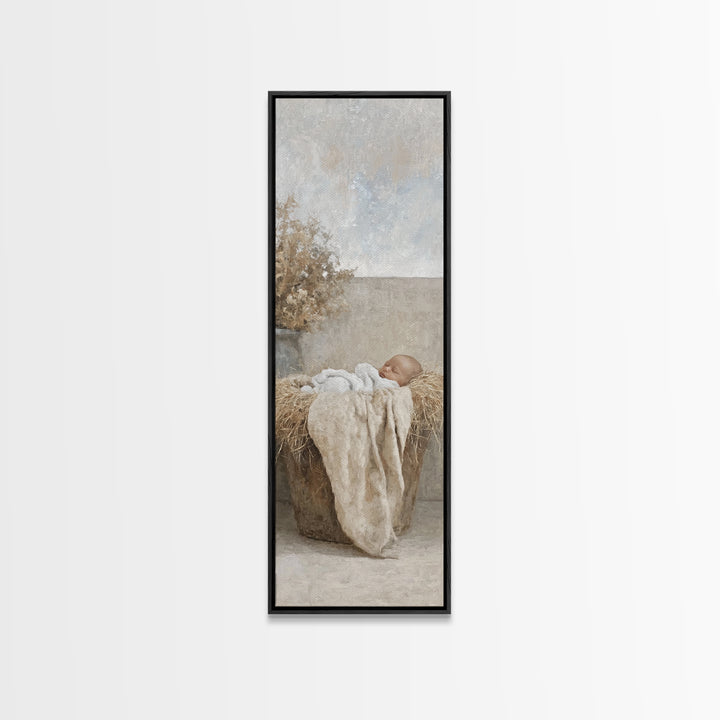 Starborn Blessing – Framed Canvas Print – Christian Art – Christmas Art – Christian Art Canvas – Tall Skinny Art Print – Christian Christma