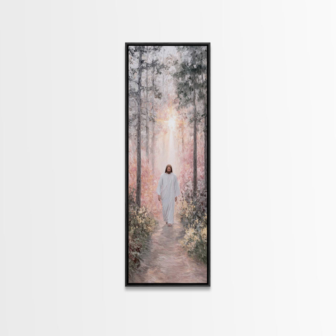 Heavenly Summit Path, Framed Canvas Print, Tall Narrow Wall Art, Christian Painting, Christian Art Canvas, Moody Christian Art, Christian D
