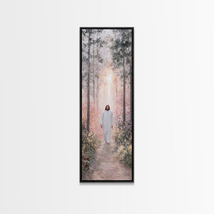 Heavenly Summit Path, Framed Canvas Print, Tall Narrow Wall Art, Christian Painting, Christian Art Canvas, Moody Christian Art, Christian D