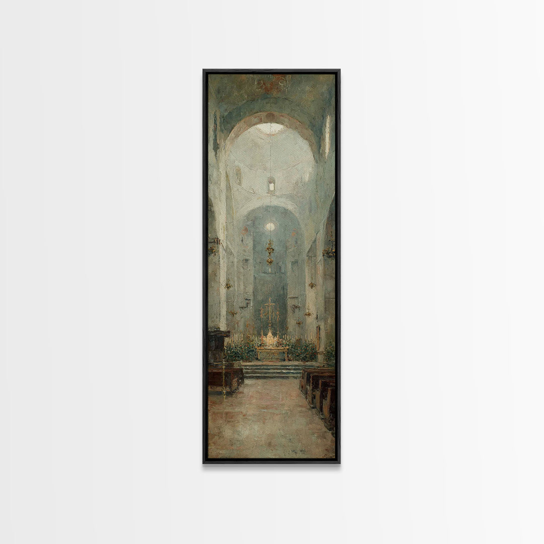 Sanctuary Of Light – Framed Canvas Print – Tall Narrow Wall Art – Christian Wall Art – Christian Art Canvas – Christmas Art – Christian Dec