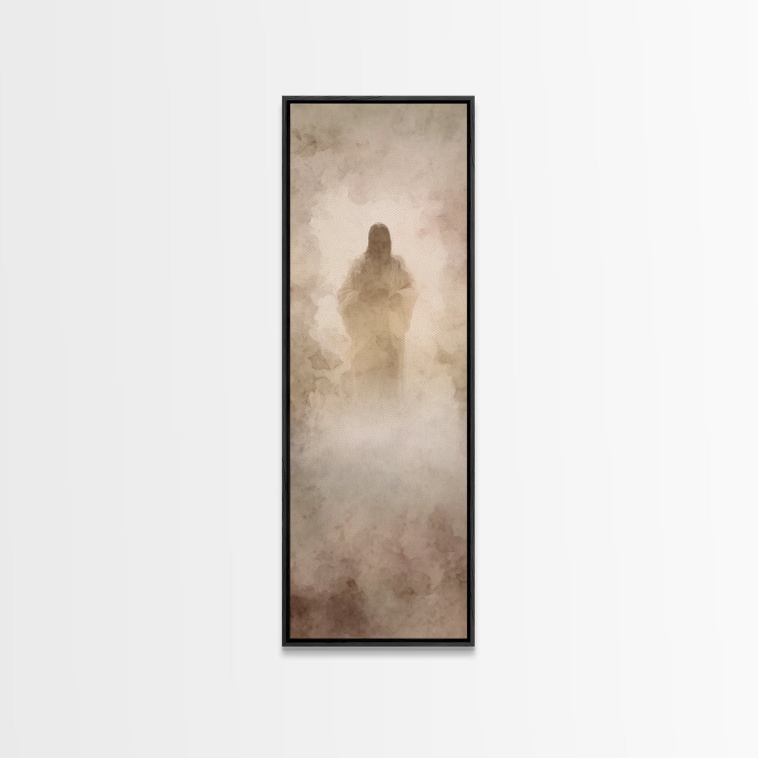 Heavenly Dawn Mercy – Framed Canvas Print – Christian Wall Art – Christian Art Canvas – Jesus Painting – Tall Narrow Wall Art – Faith Art