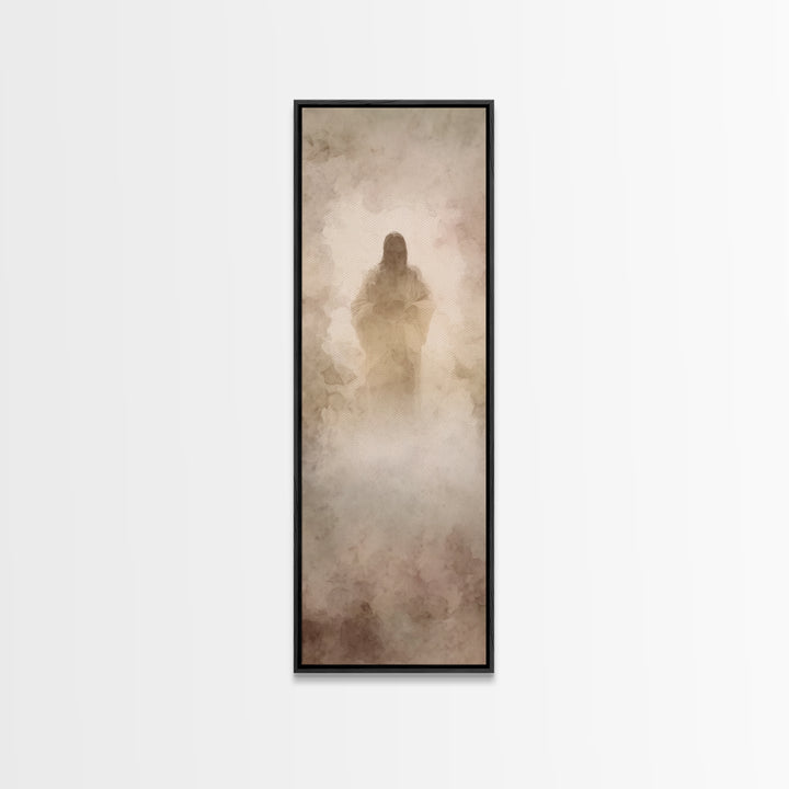 Heavenly Dawn Mercy – Framed Canvas Print – Christian Wall Art – Christian Art Canvas – Jesus Painting – Tall Narrow Wall Art – Faith Art