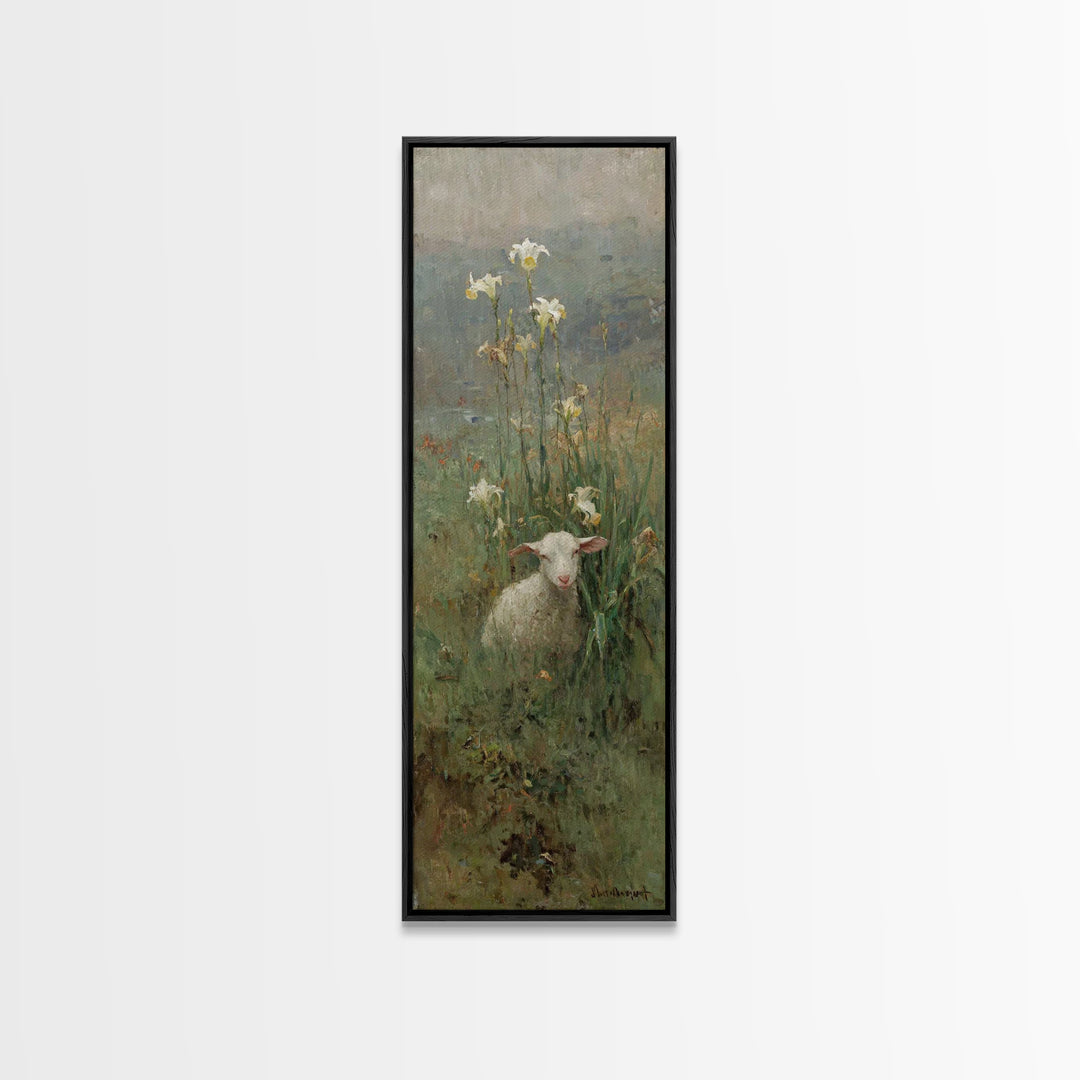 Lilyfield Grace – Framed Canvas Print – Christian Art Canvas – Tall Narrow Wall Art – Christian Wall Art – Christian Painting – Faith Art