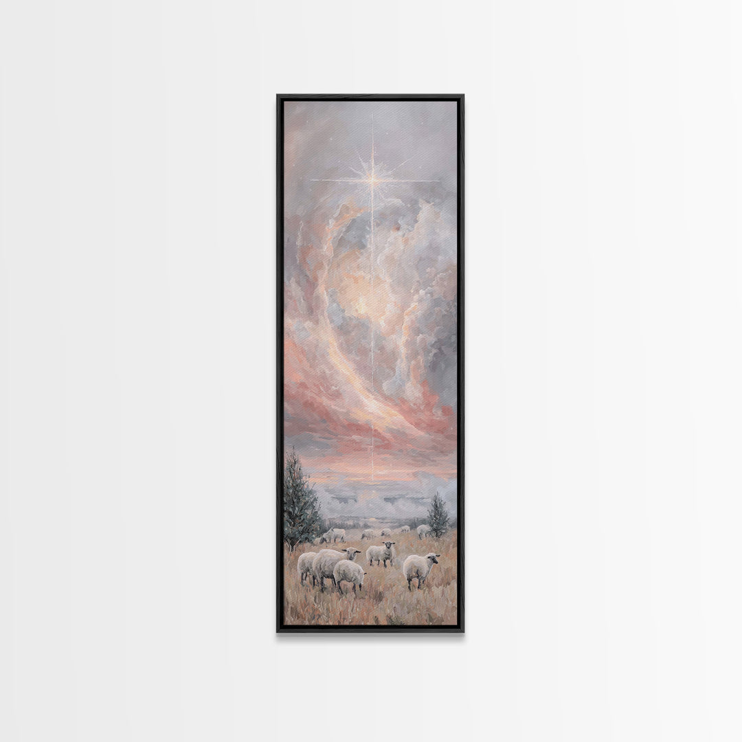 Star Of Promise – Framed Canvas Print – Christian Wall Art – Christmas Art – Christian Art Canvas – Skinny Art – Christian Christmas Decor