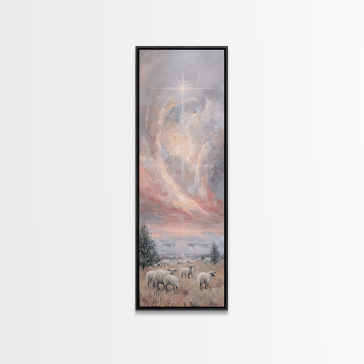 Star Of Promise – Framed Canvas Print – Christian Wall Art – Christmas Art – Christian Art Canvas – Skinny Art – Christian Christmas Decor