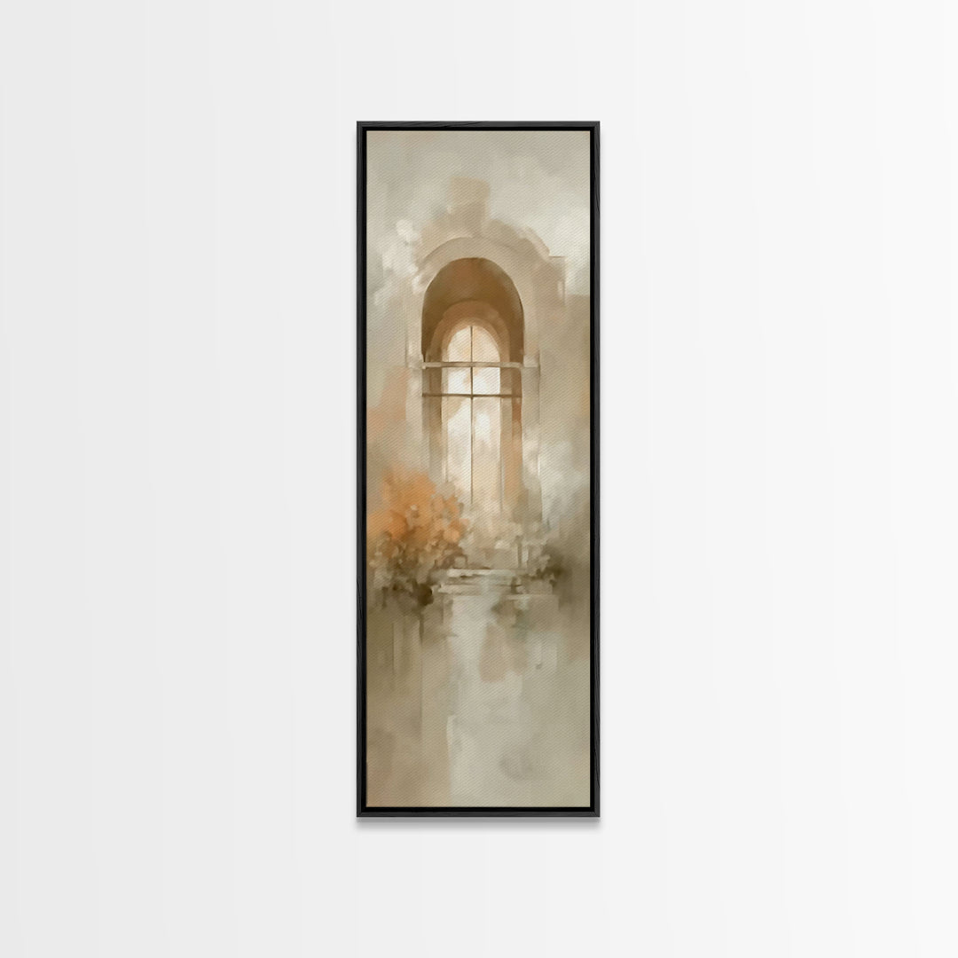 Cross Of Stillness | Framed Canvas Print | Minimalist Christian Art | Christian Wall Art | Christian Art Canvas | Tall Skinny Art Print | C