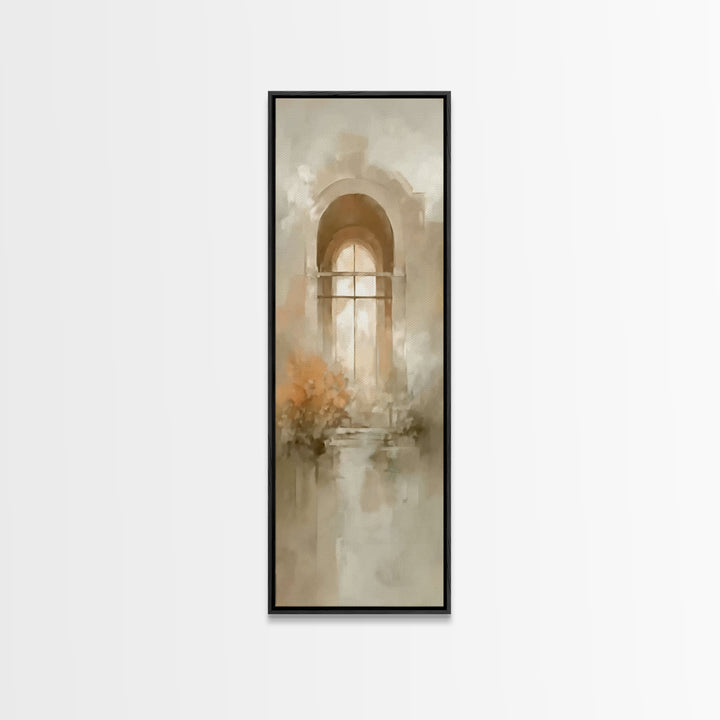 Cross Of Stillness | Framed Canvas Print | Minimalist Christian Art | Christian Wall Art | Christian Art Canvas | Tall Skinny Art Print | C