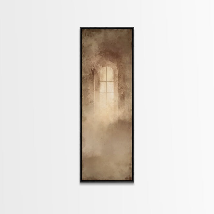 Window Of Grace | Framed Canvas Print | Christian Wall Art | Christian Art Canvas | Minimalist Christian Art | Narrow Art | Christian Gift